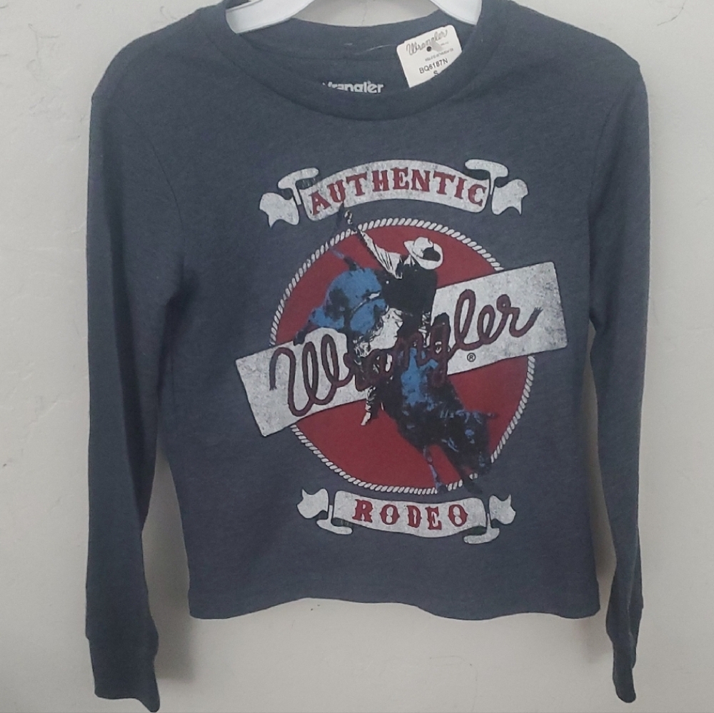 Wrangler Dark Gray Rodeo Graphic Long Sleeve Shirt